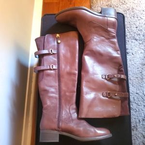 brown boots with buckles